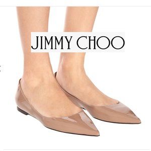 JIMMY CHOO Love Patent Leather Ballet Flat Beige - Size 38